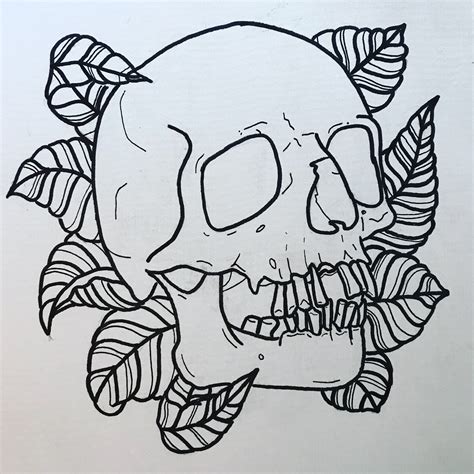 tattoo skull outline|traditional skull tattoo outline.